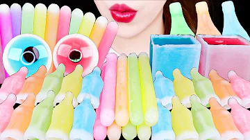 ASMR *FROZEN* NIK-L-NIPS WAX BOTTLE, WAX STICK, CUP WAX CANDY, EYEBALL JELLY EATING SOUNDS MUKBANG먹방