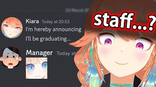 *Kiara jokes about graduating in the Discord* 𝙀𝙉 𝙢𝙚𝙢𝙗𝙚𝙧𝙨 𝙖𝙣𝙙 𝙢𝙖𝙣𝙖𝙜𝙚𝙧: