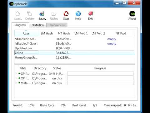 Ophcrack Windows Vista Anleitung