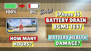 iPhone 14 BGMI Battery Drain Test(Full)🔥|100% to 0%
