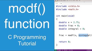 modf() function | C Programming Tutorial