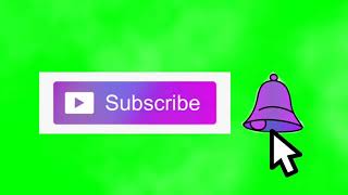 Green Screen Violet Subscribe Button And  Bell Notification