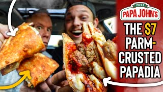 Eating Papa John's *NEW* $7 Parmesan Crusted Papadias 