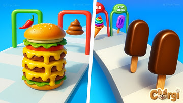 Burger Master 🆚 Ice Cream Stack - All Levels Satisfying Walkthrough Gameplay