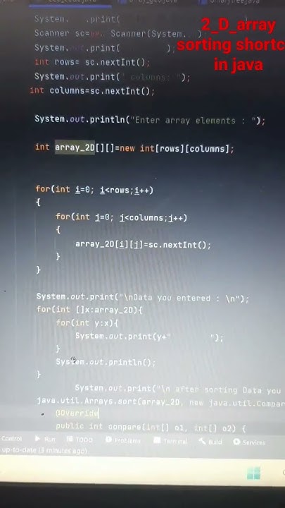 @java @DSA @java shortcut @2Darray @sorting - YouTube