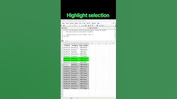 🔥 Highlight Your Selection in Excel with VBA! 🚀  #shortsvideo