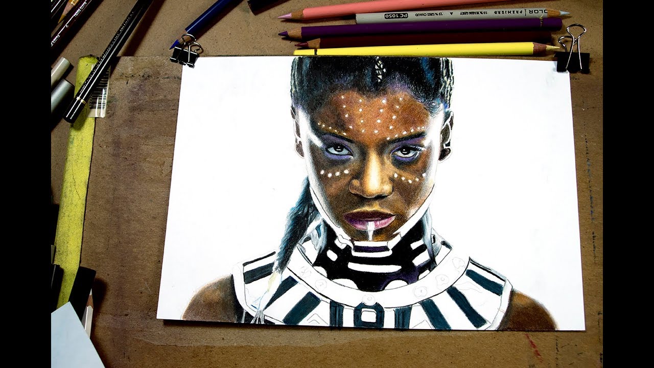 Drawing Shuri In Colored Pencil Black Panther Youtube