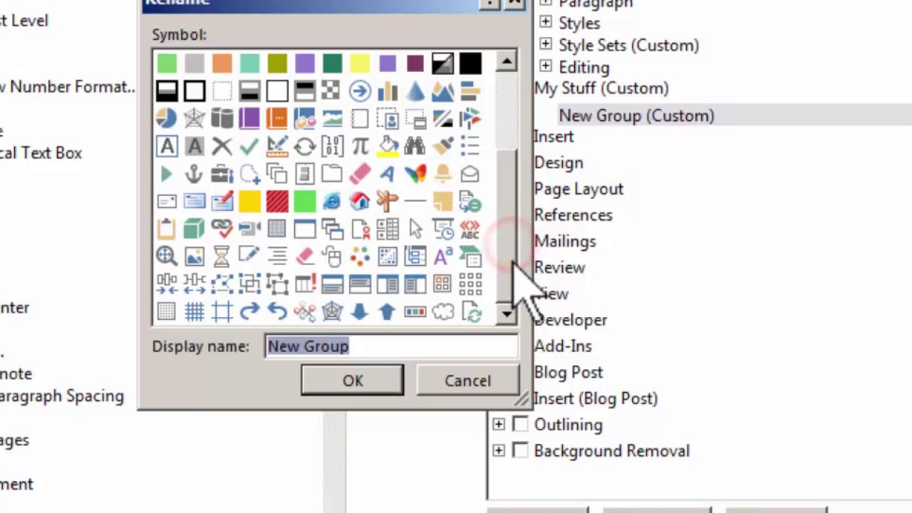 microsoft word ribbon feature