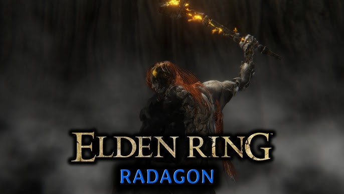 ELDEN RING, derrotando os chefões Radagon da Ordem Áurea e Fera Prístina. 