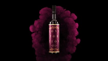 Red Wine Bottle Product Animation with Red Smoke | WWW.RENDERVALE.COM