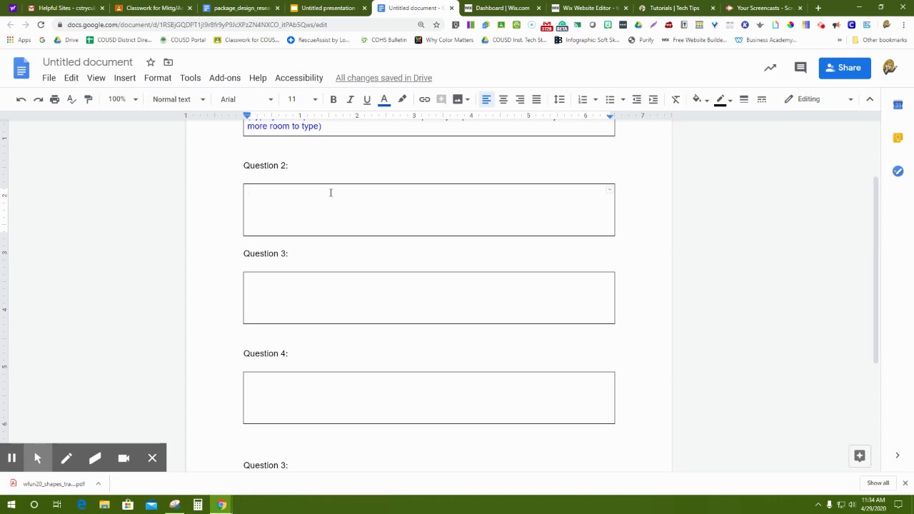 Video 5: Creating Fillable Worksheet using Google Docs - YouTube