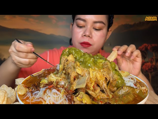 Nikmat nya makan,soto babat pake nasi sambal ijo rawit ASMR 