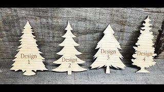 Custom Laser Cut Wooden Christmas Tree Blanks. Cut by laser for precision.