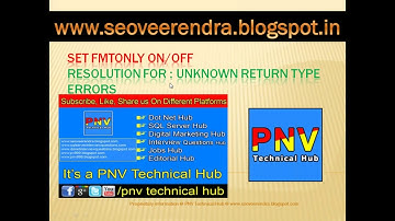 SET FMTONLY ON/OFF Resolution For : Unknown Return Type Errors using C#.Net