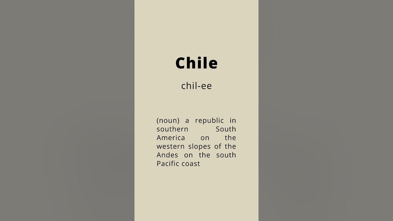 How to pronounce Chile Pronunciation and meaning YouTube