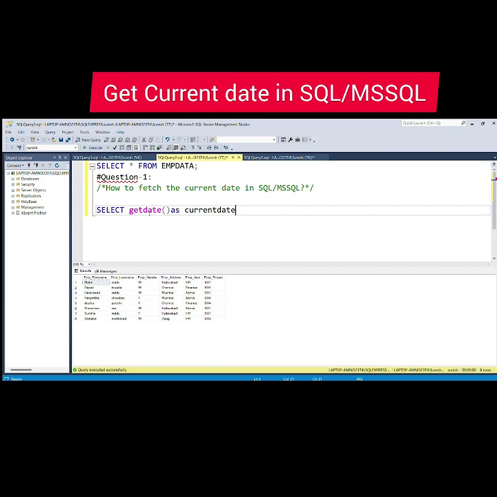 SQL Query #Get current date in SQL/MSSQL #trendingshorts #viralshorts# ...