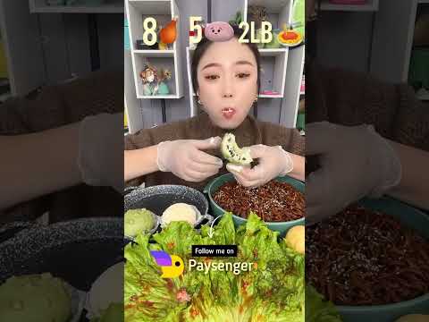 Eating Challenge ( 8 drumsticks, 5 mochi, 2 lb ghost pepper noodles) #asmr #food #shorts