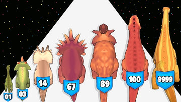 Dinosaur Battle: Merge & Fight - Level Up Dinosaur Max Level Gameplay (Dino Evolution Run)