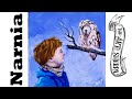 Boy and owl Talking in Snow Acrylic Painting Tutorial Narnia inspired | TheArtSherpa