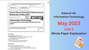 Edexcel IAL AS - Information Technology (IT) Unit 1 May 2023 - Complete Solution & Tips