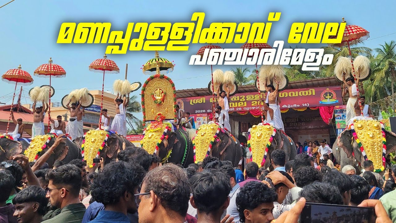 Manapullikavu Vela 2026 | മണപ്പുള്ളിക്കാവ്  വേല കാഴ്ച ശിവേലി പഞ്ചാരിമേളം - കല്ലൂർ ഉണ്ണികൃഷ്ണൻ & ടീം