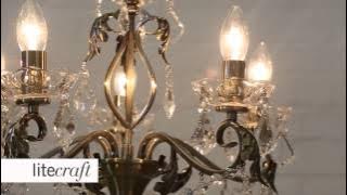 Romeo 5 Light Antique Brass Chandelier | Litecraft - Lighting Your Home