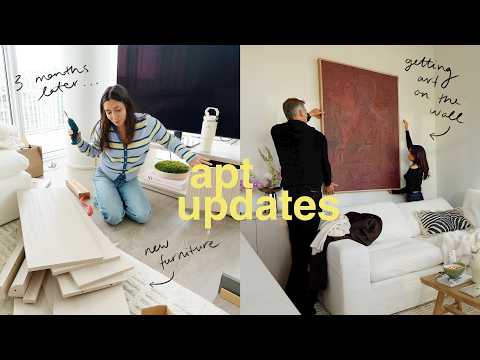 NEW APT VLOG: living room transformation!!! more furniture & art on the wall!