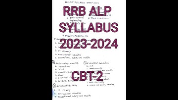 alp cbt 2 syllabus | alp cbt 2 syllabus 2023 | alp technician cbt 2 syllabus |rrb alp cbt 2 syllabus