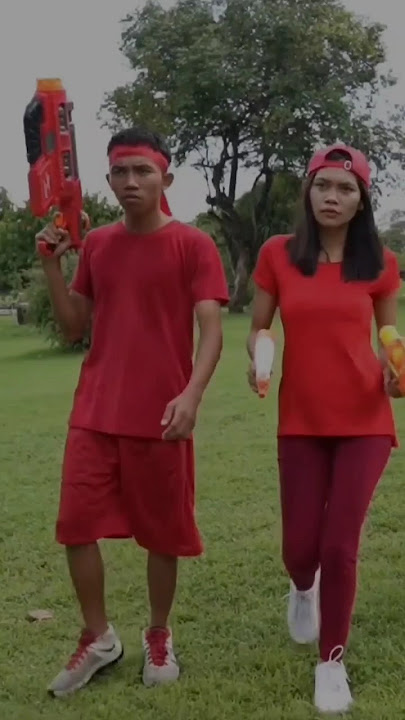 Battle Tembakan Air Biru vs Merah Arik Saputra Arya Bian Wulan #mikaeltubehd #mikaelfamily #short