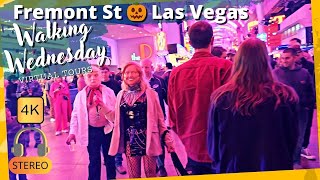 Fremont Street Las Vegas on Halloween 2023 a decadent virtual walking tour through the crowds in 4K