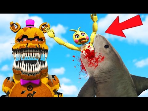 ULTIMATE NIGHTMARE ANIMATRONIC SHARK GUN MOD! (GTA 5 Mods FNAF Funny Moments)