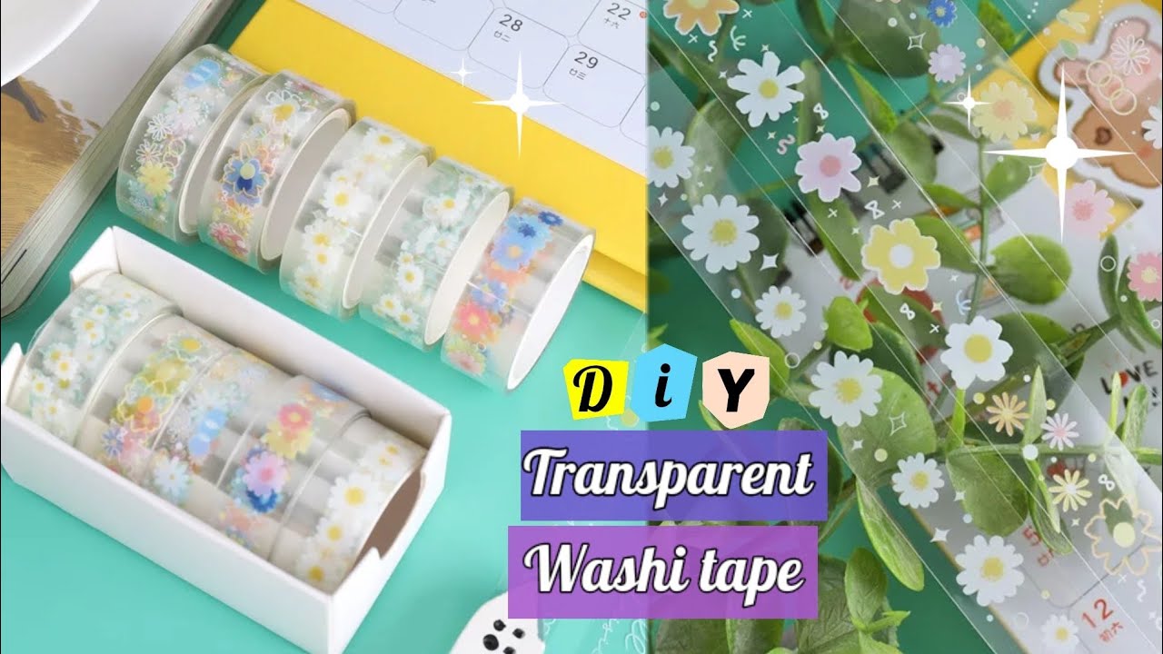How to make transparent washi tape / handmade transparent tape for journal  /easy to make 