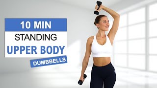 10 Min Standing Upper Body Workout with Dumbbells | Toned and Lean Arms, Back & Chest | No Repeat screenshot 2