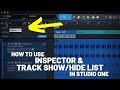 How To Use The Inspector And Track Show Hide In StudioOne 