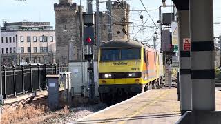 0E90 0510 Mossend Loco Holding Sdgs to Newcastle Freightliner 90015 & 90043 platform 1 SUPER RARE