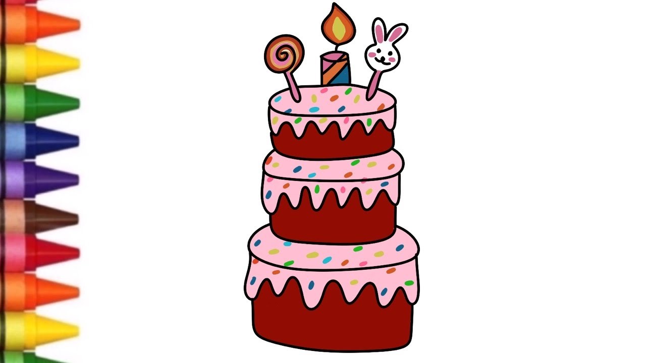 How to Draw a Chocolate cake easy for kids Cute Little Drawings YouTube