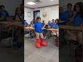 Girl comes to school with big red boots on #shorts