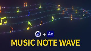 CINEMA 4D Music Note Spline Wave Tutorial l 스플라인 출렁이게하기