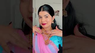 Radha ji inspired look #shorts #ashortday #radhakrishna #radhalook #shortindia #grwm #makeuplook