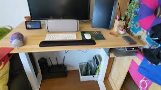 【FlexiSpot E7】自宅に電動昇降デスクを導入！天板DIYで最強のデスクにしよう(完成編) ★低くなる動き★
