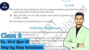 Exercise 10.5 Q10 | Chapter 10 Circles | Class 9 maths | Md Sir Class 9 | CBSE | ncert