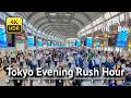 Tokyo Evening Rush Hour: Shinagawa to Oimachi Walking Tour [4K/HDR/Binaural]