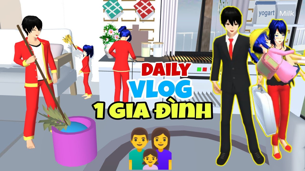 📆daily vlog|| Cuộc sống 1 Gia Đình 👨‍👩‍👧 🌸SAKURA school simulator Tiểu Linh fl