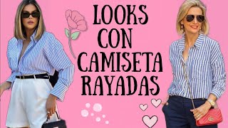 Moda 2024 mujer Outfits con camisas rayadas ideas para combinar camisas a rayas