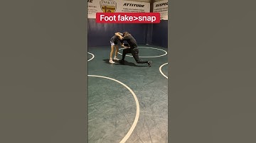 How to use your foot fake to set up your snap down. wrestling.