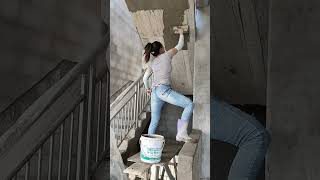 How to Prepare Tiles Wall ,​ Wall paint​ Fast & Beauty part 386