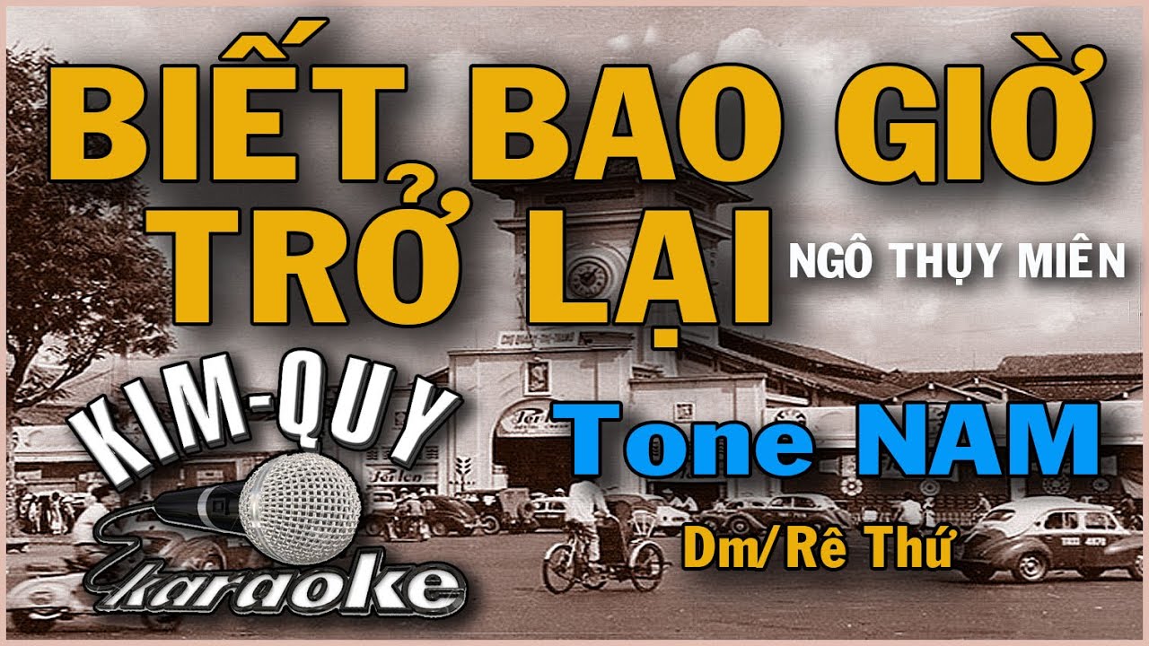 BIẾT BAO GIỜ TRỞ LẠI - KARAOKE - Tone NAM ( Dm/Rê Thứ )