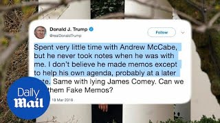 Trump attacks fired FBI official McCabe over alleged memos - Daily Mail