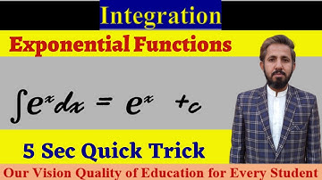 Integration of Exponential Functions With Examples || 5 second Trick ll Urdu/Hindi ||Engr Imran||