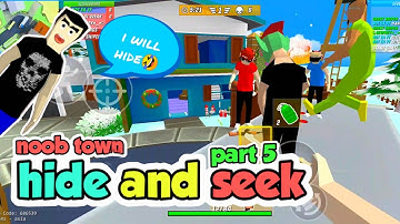 hide and seek part 5 in noob town | dude theft wars private room